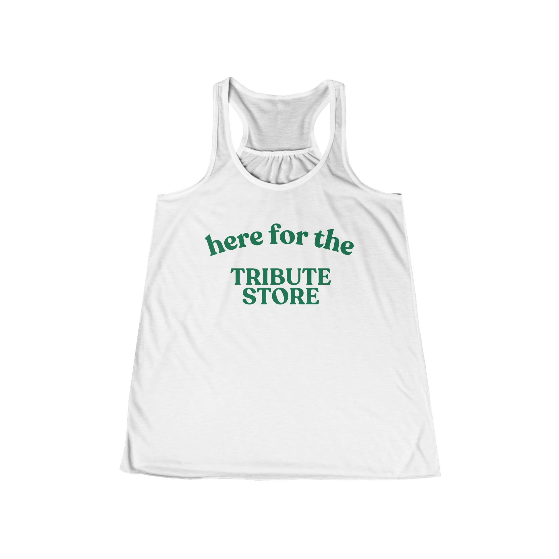 here for the tribute store tank top, white with green text, universal studios